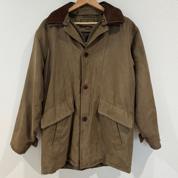 Rainforest Men's Micro Suede Leather Collar Parka Jacket Coat